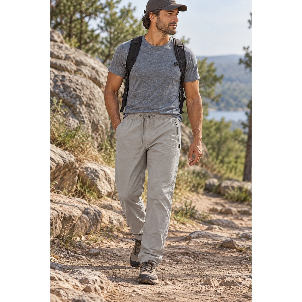 LL Bean Men's Explorer Ripstop Jogger Pants Khaki Tan Size Medium 34 Hiking - Picture 16 of 16